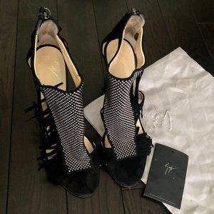 Giuseppe Zanotti Alamaba Black Suede Heels